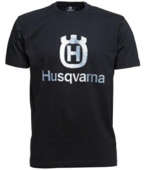 Футболка синяя Husqvarna с большим логотипом (S)