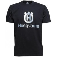 Футболка синяя Husqvarna с большим логотипом (L)
